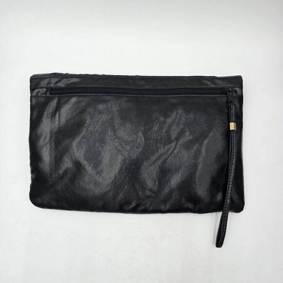 Vintage Pacific Connections Black Vegan Leather Clutch Bag w/ Bow Accent - Picture 11 of 11